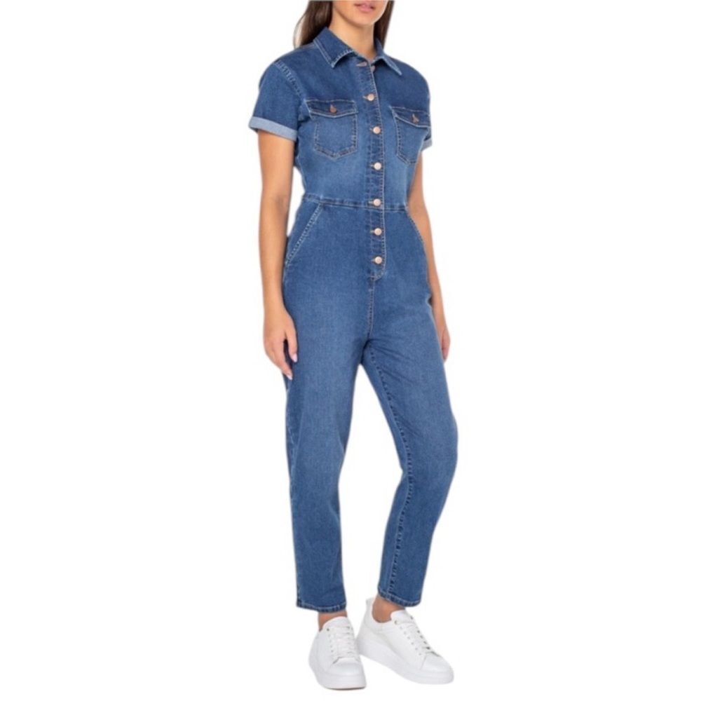 Celebrity Pink Denim Boilersuit XS